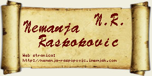 Nemanja Raspopović vizit kartica